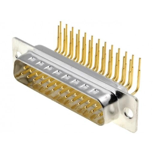 DS1034-03-25MWN8SS; D-Sub; PIN: 25; socket; male; on PCBs; angled 90°; THT; CONNFLY
