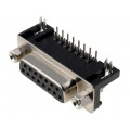 DS1037-15FNAKT74; D-Sub; PIN: 15; socket; female; angled 90°; THT; UNC4-40; 5A; 15mΩ; CONNFLY DS1037-15FNAKT74; D-Sub; PIN: 15; socket; female; angled 90°; THT; UNC4-40; 5A; 15mΩ; CONNFLY
