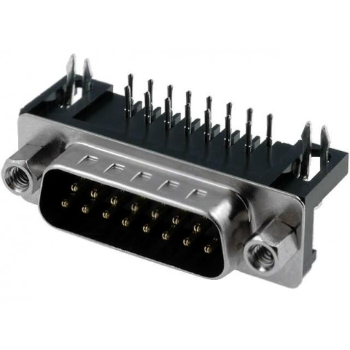 DS1037-15MNAKT74; D-Sub; PIN: 15; socket; male; angled 90°; THT; UNC4-40; 5A; 15mΩ; CONNFLY DS1037-15MNAKT74; D-Sub; PIN: 15; socket; male; angled 90°; THT; UNC4-40; 5A; 15mΩ; CONNFLY