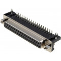 DS1037-37FNAKT74; D-Sub; PIN: 37; socket; female; angled 90°; THT; UNC4-40; 5A; 15mΩ; CONNFLY