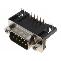 DS1037-01-09MNAKSI74; D-Sub; PIN: 9; socket; male; angled 90°; THT; UNC4-40; -55÷105°C; CONNFLY