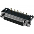 DS1037-01-25FNAKSI74; D-Sub; PIN: 25; socket; female; angled 90°; THT; UNC4-40; -55÷105°C; CONNFLY
