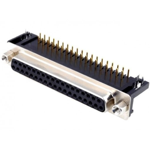 DS1037-01-37FNAKSI74; D-Sub; PIN: 37; socket; female; angled 90°; THT; UNC4-40; -55÷105°C; CONNFLY