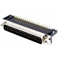 DS1037-01-37MNAKSI74; D-Sub; PIN: 37; socket; male; angled 90°; THT; UNC4-40; -55÷105°C; CONNFLY