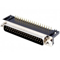 DS1037-01-37MNAKSI74; D-Sub; PIN: 37; socket; male; angled 90°; THT; UNC4-40; -55÷105°C; CONNFLY