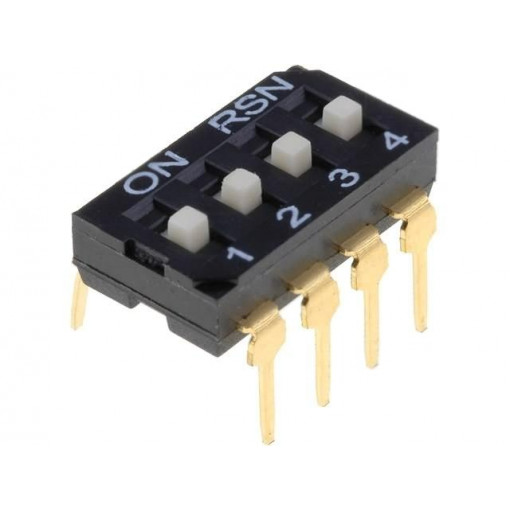 ; Switch: DIP-SWITCH; Poles number: 4; ON-OFF; 0.05A/12VDC; Pos: 2; NINIGI ; Switch: DIP-SWITCH; Poles number: 4; ON-OFF; 0.05A/12VDC; Pos: 2; NINIGI