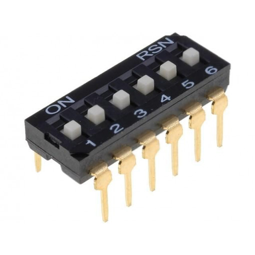; Switch: DIP-SWITCH; Poles number: 6; ON-OFF; 0.05A/12VDC; Pos: 2; NINIGI ; Switch: DIP-SWITCH; Poles number: 6; ON-OFF; 0.05A/12VDC; Pos: 2; NINIGI