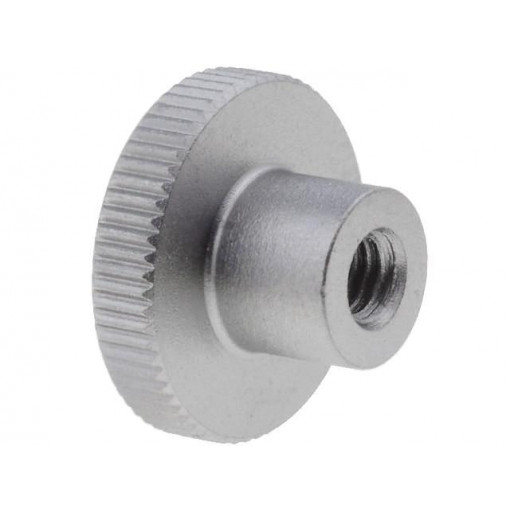 DIN 466-M4-NI; Knob; Ø: 16mm; Int.thread: M4; H: 9.5mm; stainless steel; DIN: 466; ELESA+GANTER