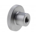 DIN 466-M8-NI; Knob; Ø: 30mm; Int.thread: M8; H: 18mm; stainless steel; DIN: 466; ELESA+GANTER DIN 466-M8-NI; Knob; Ø: 30mm; Int.thread: M8; H: 18mm; stainless steel; DIN: 466; ELESA+GANTER