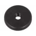 DIN 467-M4; Knob; Ø: 16mm; Int.thread: M4; H: 4mm; steel; DIN: 467; knurled; ELESA+GANTER DIN 467-M4; Knob; Ø: 16mm; Int.thread: M4; H: 4mm; steel; DIN: 467; knurled; ELESA+GANTER