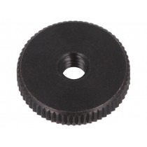 DIN 467-M4; Knob; Ø: 16mm; Int.thread: M4; H: 4mm; steel; DIN: 467; knurled; ELESA+GANTER