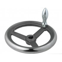 DIN 950-GG-200-K18-D; Knob; cast iron; 200mm; with keyway,with revolving handle; ELESA+GANTER