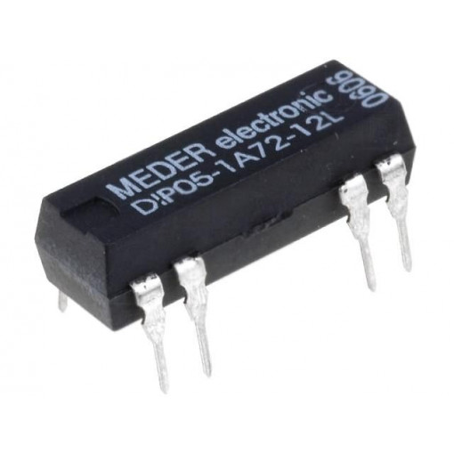 DIP05-1A72-12L; Relay: reed; SPST-NO; Ucoil: 5VDC; 1A; max.200VDC; max.200VAC; 50mW; MEDER DIP05-1A72-12L; Relay: reed; SPST-NO; Ucoil: 5VDC; 1A; max.200VDC; max.200VAC; 50mW; MEDER