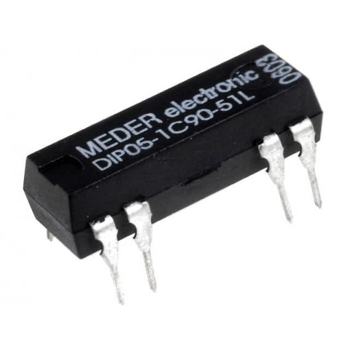 DIP05-1C90-51L; Relay: reed; SPDT; Ucoil: 5VDC; 0.5A; max.100VDC; max.100VAC; 125mW; MEDER DIP05-1C90-51L; Relay: reed; SPDT; Ucoil: 5VDC; 0.5A; max.100VDC; max.100VAC; 125mW; MEDER