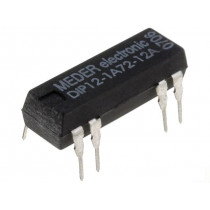 DIP12-1A72-12A; Relay: reed; SPST-NO; Ucoil: 12VDC; 1A; max.200VDC; max.200VAC; PCB; MEDER DIP12-1A72-12A; Relay: reed; SPST-NO; Ucoil: 12VDC; 1A; max.200VDC; max.200VAC; PCB; MEDER