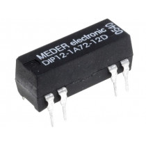 DIP12-1A72-12D; Relay: reed; SPST-NO; Ucoil: 12VDC; 1A; max.200VDC; max.200VAC; PCB; MEDER DIP12-1A72-12D; Relay: reed; SPST-NO; Ucoil: 12VDC; 1A; max.200VDC; max.200VAC; PCB; MEDER