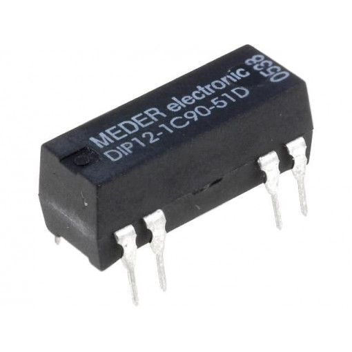 DIP12-1C90-51D; Relay: reed; SPDT; Ucoil: 12VDC; 0.5A; max.100VDC; max.100VAC; 290mW; MEDER