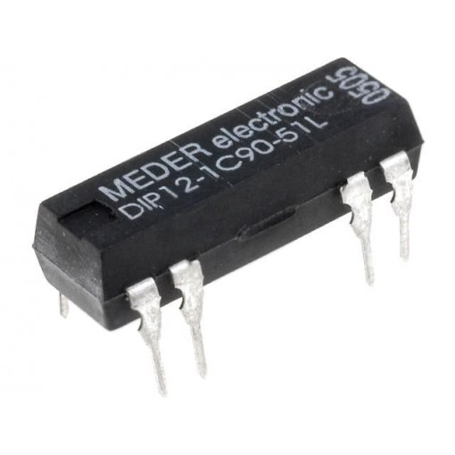 DIP12-1C90-51L; Relay: reed; SPDT; Ucoil: 12VDC; 0.5A; max.100VDC; max.100VAC; 290mW; MEDER DIP12-1C90-51L; Relay: reed; SPDT; Ucoil: 12VDC; 0.5A; max.100VDC; max.100VAC; 290mW; MEDER