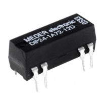DIP24-1A72-12D; Relay: reed; SPST-NO; Ucoil: 24VDC; 1A; max.200VDC; max.200VAC; PCB; MEDER DIP24-1A72-12D; Relay: reed; SPST-NO; Ucoil: 24VDC; 1A; max.200VDC; max.200VAC; PCB; MEDER