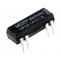 DIP24-1A72-12L; Relay: reed; SPST-NO; Ucoil: 24VDC; 1A; max.200VDC; max.200VAC; PCB; MEDER DIP24-1A72-12L; Relay: reed; SPST-NO; Ucoil: 24VDC; 1A; max.200VDC; max.200VAC; PCB; MEDER