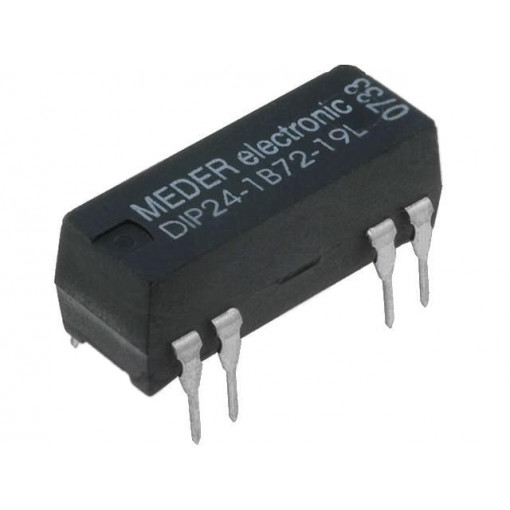 DIP24-1B72-19L; Relay: reed; SPST-NC; Ucoil: 24VDC; 1A; max.200VDC; max.200VAC; PCB; MEDER DIP24-1B72-19L; Relay: reed; SPST-NC; Ucoil: 24VDC; 1A; max.200VDC; max.200VAC; PCB; MEDER