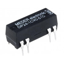 DIP24-1C90-51D; Relay: reed; SPDT; Ucoil: 24VDC; 0.5A; max.100VDC; max.100VAC; 290mW; MEDER DIP24-1C90-51D; Relay: reed; SPDT; Ucoil: 24VDC; 0.5A; max.100VDC; max.100VAC; 290mW; MEDER