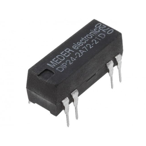 DIP24-2A72-21D; Relay: reed; DPST-NO; Ucoil: 24VDC; 1A; max.200VDC; max.200VAC; PCB; MEDER DIP24-2A72-21D; Relay: reed; DPST-NO; Ucoil: 24VDC; 1A; max.200VDC; max.200VAC; PCB; MEDER