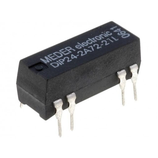 DIP24-2A72-21L; Relay: reed; DPST-NO; Ucoil: 24VDC; 1A; max.200VDC; max.200VAC; PCB; MEDER DIP24-2A72-21L; Relay: reed; DPST-NO; Ucoil: 24VDC; 1A; max.200VDC; max.200VAC; PCB; MEDER
