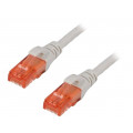DK-1612-010; Patch cord; U/UTP; 6; stranded; CCA; PVC; grey; 1m; 26AWG; DIGITUS