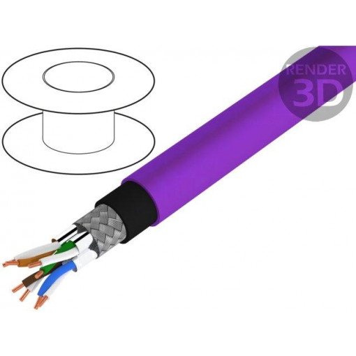 DK-1741-VH-10-OD; Wire; S/FTP; industrial Ethernet; 7; solid; Cu; 4x2x23AWG; PE; black; DIGITUS