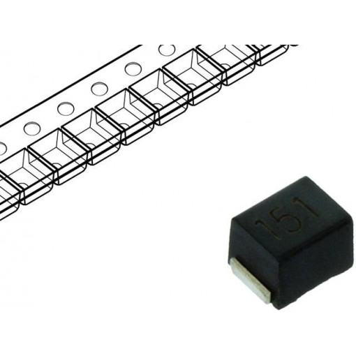 DL1210-150; Inductor: wire; SMD; 1210; 150uH; 100mA; 4.8Ω; Q: 20; ftest: 0.796MHz; FERROCORE