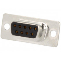 DM09-SS; D-Sub; PIN: 9; plug; female; for cable; soldering; Colour: black; ENCITECH