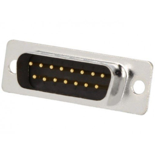 DM15-SP; D-Sub; PIN: 15; plug; male; for cable; soldering; Colour: black; ENCITECH