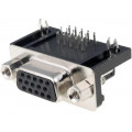 DS1038-15FBNSIA74; D-Sub HD; PIN: 15; socket; female; angled 90°; THT; Contacts: brass; CONNFLY DS1038-15FBNSIA74; D-Sub HD; PIN: 15; socket; female; angled 90°; THT; Contacts: brass; CONNFLY