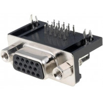 DS1038-15FBNSIA74; D-Sub HD; PIN: 15; socket; female; angled 90°; THT; Contacts: brass; CONNFLY DS1038-15FBNSIA74; D-Sub HD; PIN: 15; socket; female; angled 90°; THT; Contacts: brass; CONNFLY