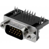DS1038-15MBNSIA74; D-Sub HD; PIN: 15; socket; male; angled 90°; THT; Contacts: brass; CONNFLY