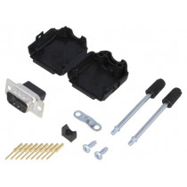 6355-0078-01; D-Sub; PIN: 9; plug; male; crimped; for cable; black; ENCITECH