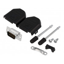 DPPK09-BK-DBP-K; D-Sub; PIN: 9; plug; male; soldering; for cable; Kit: complete set; ENCITECH