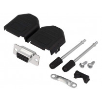 DPPK09-BK-DBS-K; D-Sub; PIN: 9; plug; female; soldering; for cable; Kit: complete set; ENCITECH