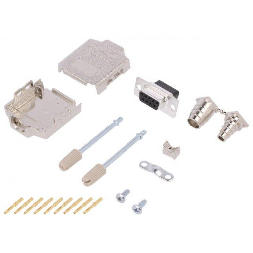 6355-0052-11; D-Sub; PIN: 9; plug; female; crimped; for cable; black; ENCITECH