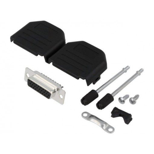 DPPK15-BK-HDS-K; D-Sub HD; PIN: 26; plug; female; soldering; for cable; ENCITECH