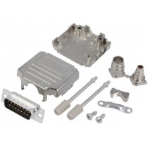 DPPK15-M-DBP-K; D-Sub; PIN: 15; plug; male; soldering; for cable; black; ENCITECH