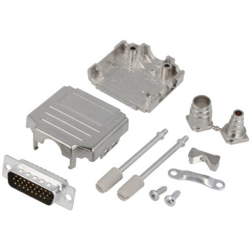 DPPK15-M-HDP-K; D-Sub HD; PIN: 26; plug; male; soldering; for cable; black; ENCITECH