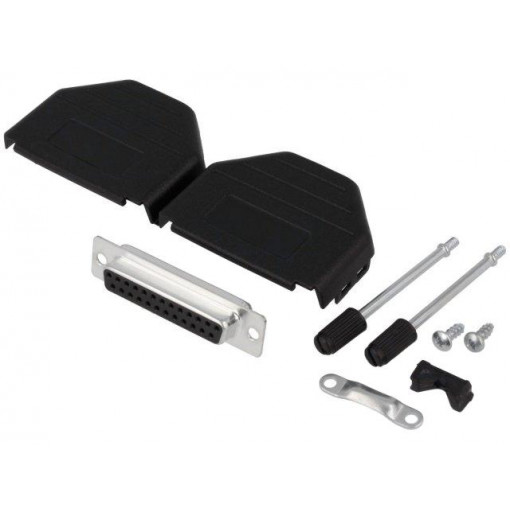 DPPK25-BK-DBS-K; D-Sub; PIN: 25; plug; female; soldering; for cable; ENCITECH