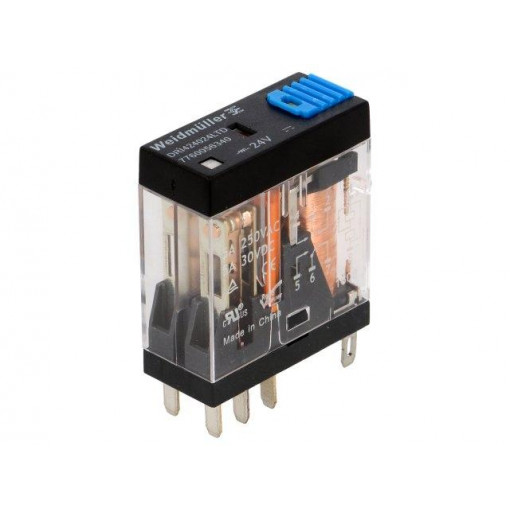 7760056340; Relay: electromagnetic; DPDT; Ucoil: 24VDC; 5A/250VAC; 5A/30VDC; 5A; WEIDMÜLLER