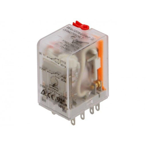 7760056073; Relay: electromagnetic; DPDT; Ucoil: 24VAC; 10A/250VAC; 10A/24VDC; WEIDMÜLLER