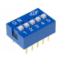 ; Switch: DIP-SWITCH; Poles number: 5; ON-OFF; 0.05A/12VDC; Pos: 2; NINIGI ; Switch: DIP-SWITCH; Poles number: 5; ON-OFF; 0.05A/12VDC; Pos: 2; NINIGI