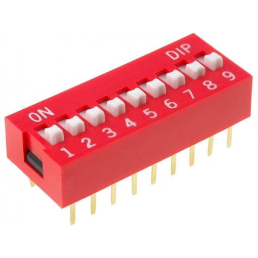 ; Switch: DIP-SWITCH; Poles number: 9; ON-OFF; 0.05A/12VDC; Pos: 2; NINIGI