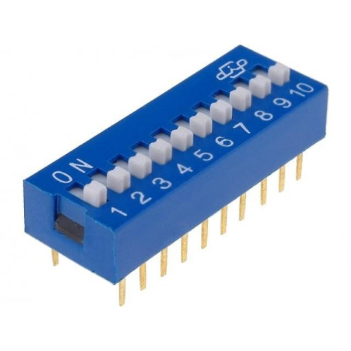 ; Switch: DIP-SWITCH; Poles number: 10; ON-OFF; 0.05A/12VDC; Pos: 2; NINIGI