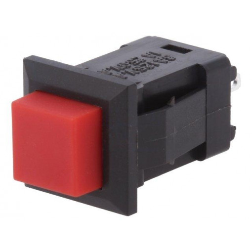 DS-435-S-R; Switch: push-button; Pos: 2; SPST-NO; 1A/250VAC; OFF-ON; Body: black; MIYAMA